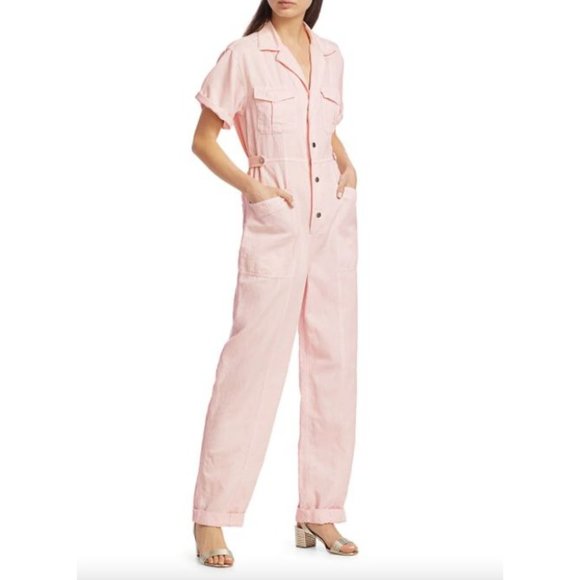 A.L.C. Petra Morganite Short Sleeve Jumpsuit Pink - Picture 5 of 13